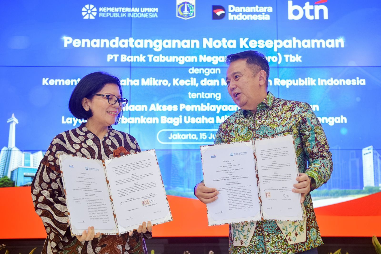 BTN memperkuat strategi beyond mortgage melalui sinergi dengan Pemprov DKI Jakarta dan Kementerian UMKM. (Foto: Dok/Istimewa/BTN) 