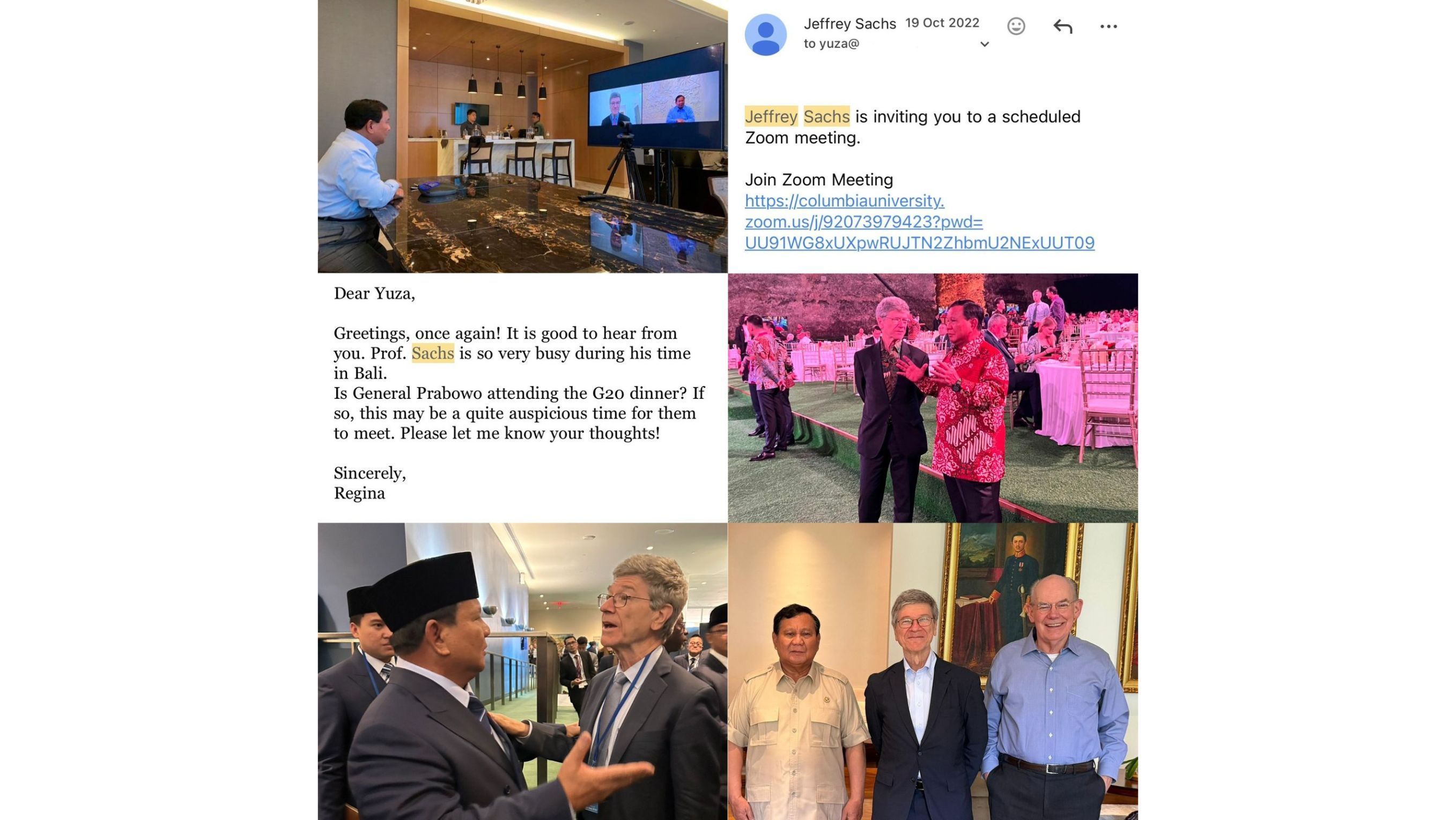 Presiden Prabowo Subianto dan Jeffrey Sachs. <b>(Istimewa)</b>