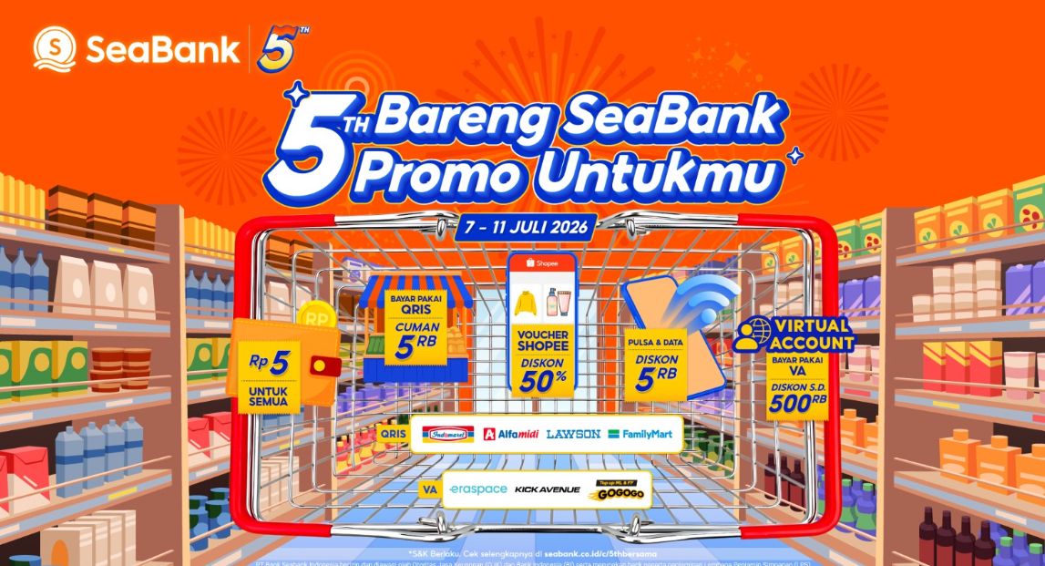 SeaBank Indonesia merayakan lima tahun perjalanannya sebagai salah satu pelopor layanan perbankan digital di Indonesia <b>(SEA Bank)</b>