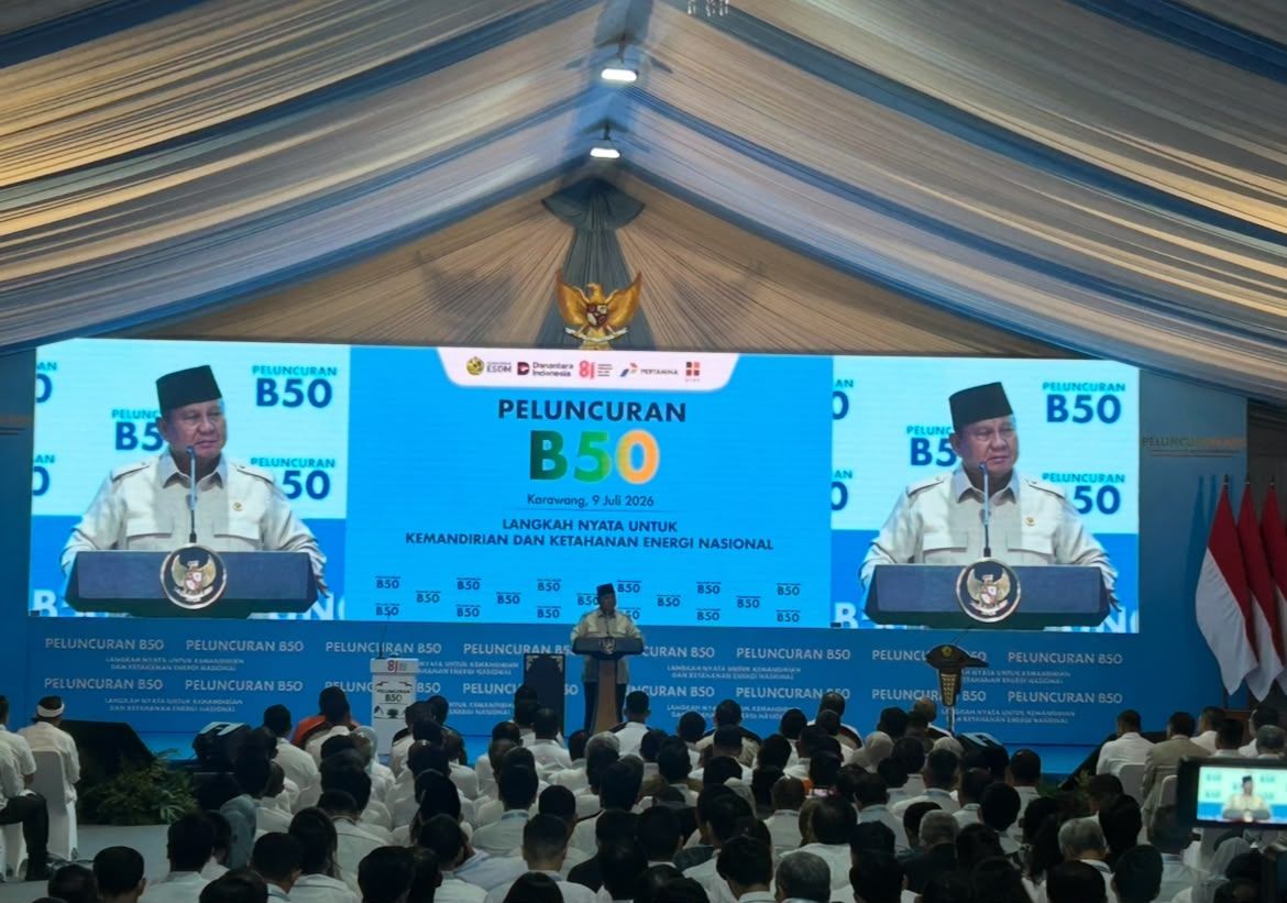 Prabowo Subianto di peresmian program B50 di Karawang <b>(NTVnews)</b>