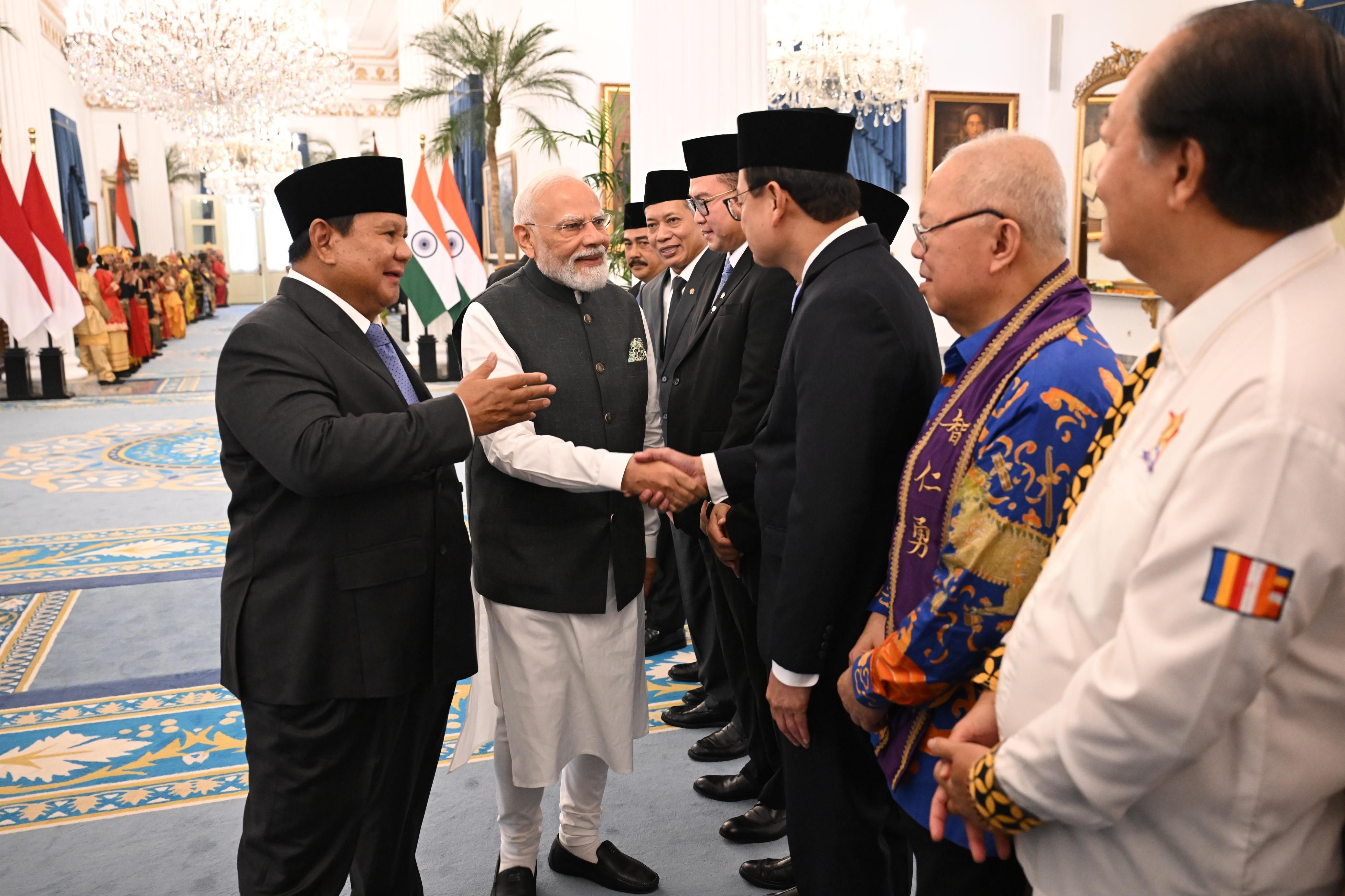 Presiden RI Prabowo Subianto dan Perdana Menteri India Narendra Modi bertemu di Istana Negara, Jakarta, Selasa, 7 Juli 2026, untuk memperkuat kerja sama strategis Indonesia&ndash;India.