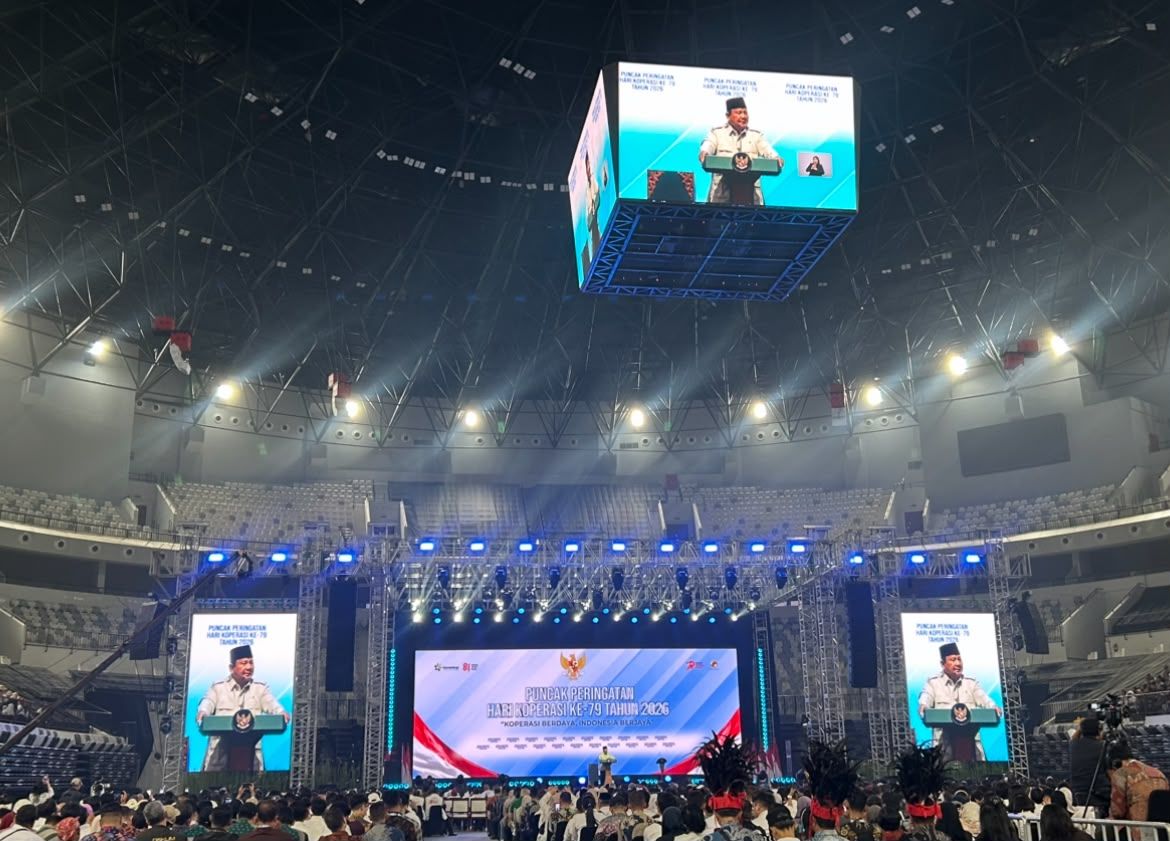 Presiden Prabowo Subianto di Hari Koperasi Nasional di Indonesia Arena GBK Jakarta, Minggu, 12 Juli 2026 <b>(NTVnews)</b>