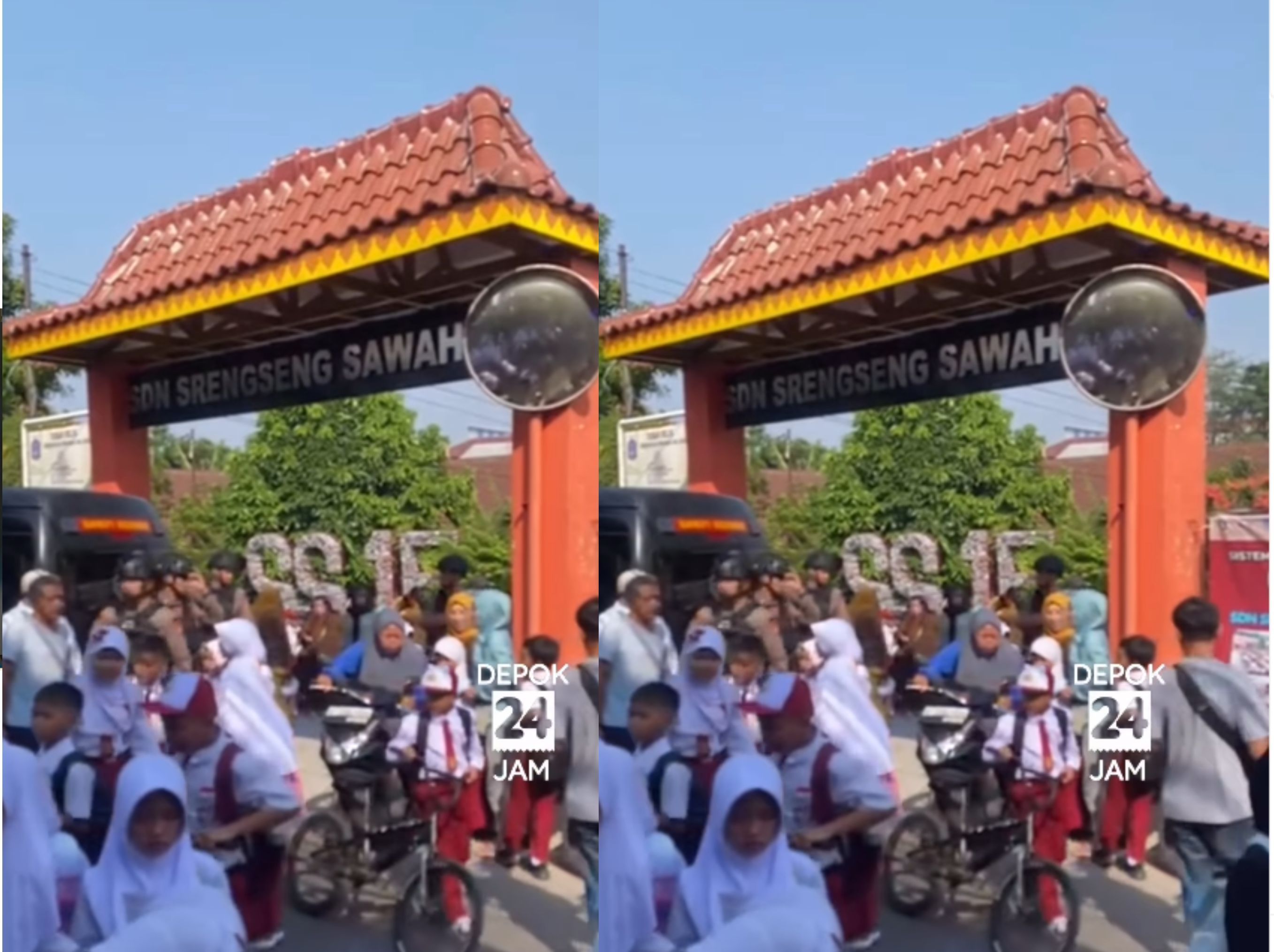 Kegiatan Masa Pengenalan Lingkungan Sekolah (MPLS) hari pertama di SDN Srengseng Sawah 15, Jakarta Selatan, pada Senin (13/7), terpaksa dihentikan setelah pihak sekolah menerima ancaman teror bom melalui pesan WhatsApp. <b>(depok24jam)</b>