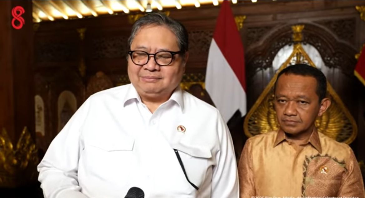 Menteri Koordinator Bidang Perekonomian Airlangga Hartarto  dan Menteri ESDM Bahlil Lahadalia <b>(Istimewa)</b>