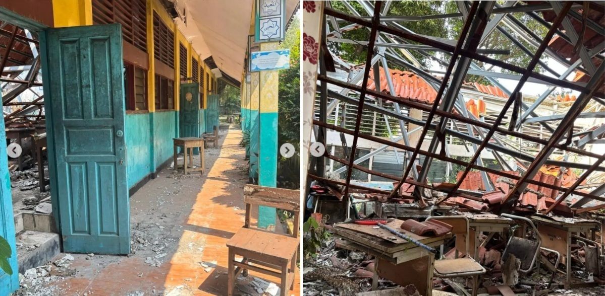 SDN Kebayoran Lama 09 Jakarta Selatan diketahui sudah 2 tahun roboh.  <b>(Instagram/evie_afridaoctafiani)</b>