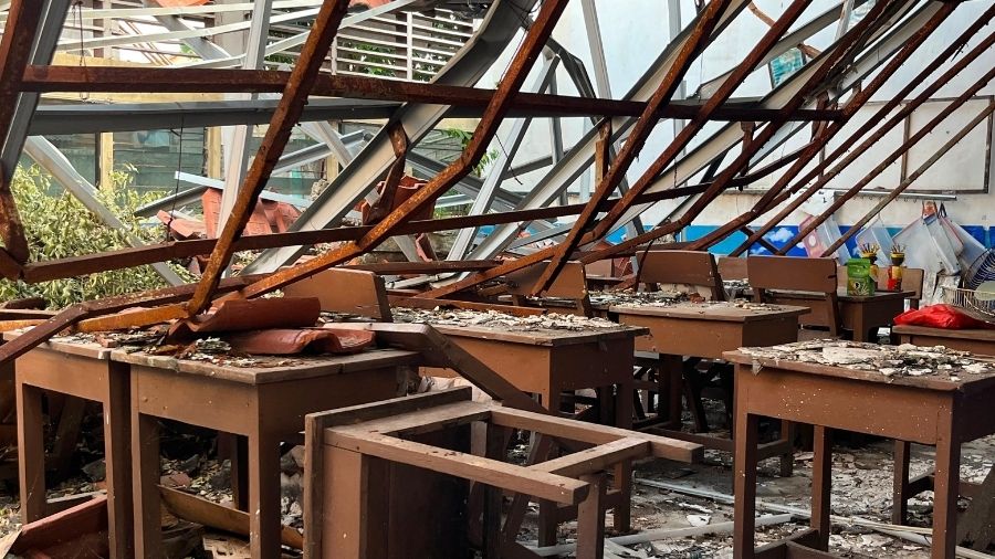 SDN Kebayoran Lama Selatan 09 yang roboh <b>(Ntvnews.id/Adiansyah)</b>