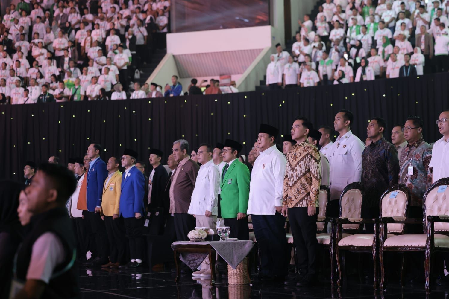 Presiden Prabowo Subianto menghadiri pembukaan Muktamar PKB bersama para pejabat negara dan pimpinan partai politik di Jakarta, Rabu, 23 Juli 2026. <b>(Dokumentasi Bakom RI)</b>