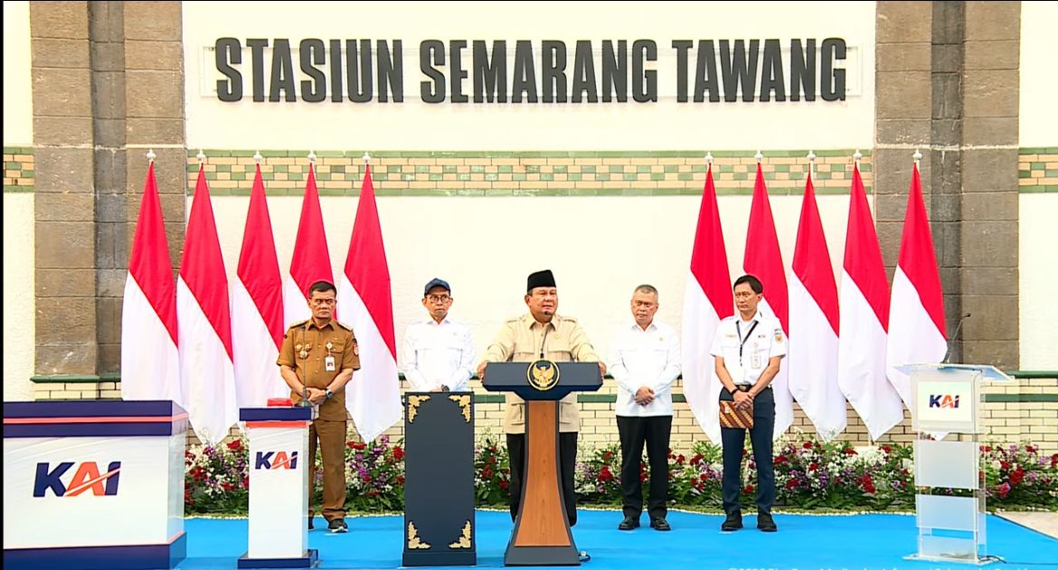 Prabowo Subianto dalam Peresmian Renovasi Cagar Budaya Stasiun Semarang Tawang <b>(Istimewa)</b>