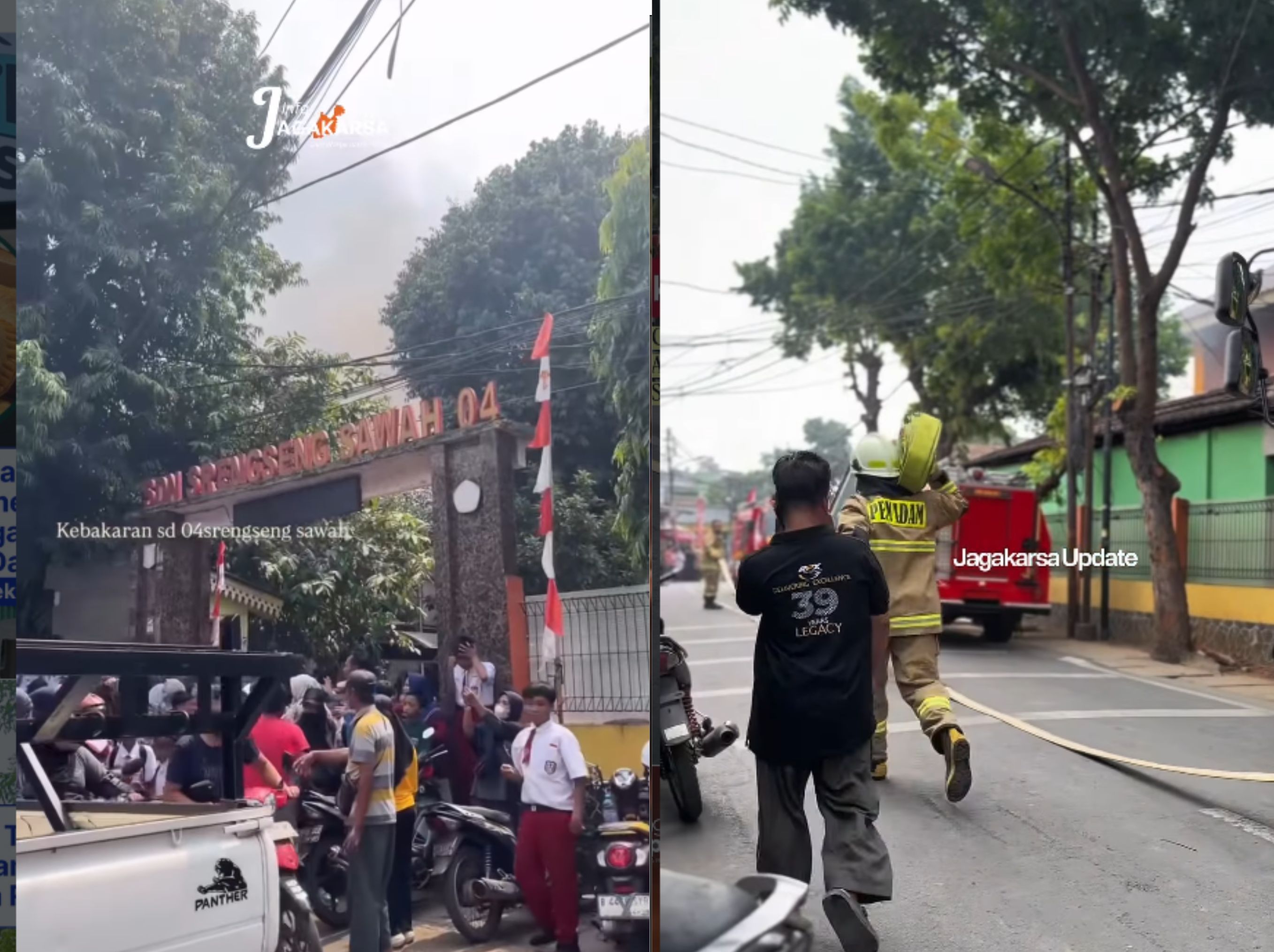 Insiden kebakaran terjadi pada Kamis, 6 Agustus 2026, sekitar pukul 11.50 WIB, di SD Negeri 04 Srengseng Sawah, Jagakarsa, Jakarta Selatan. <b>(jagakarsa Update)</b>