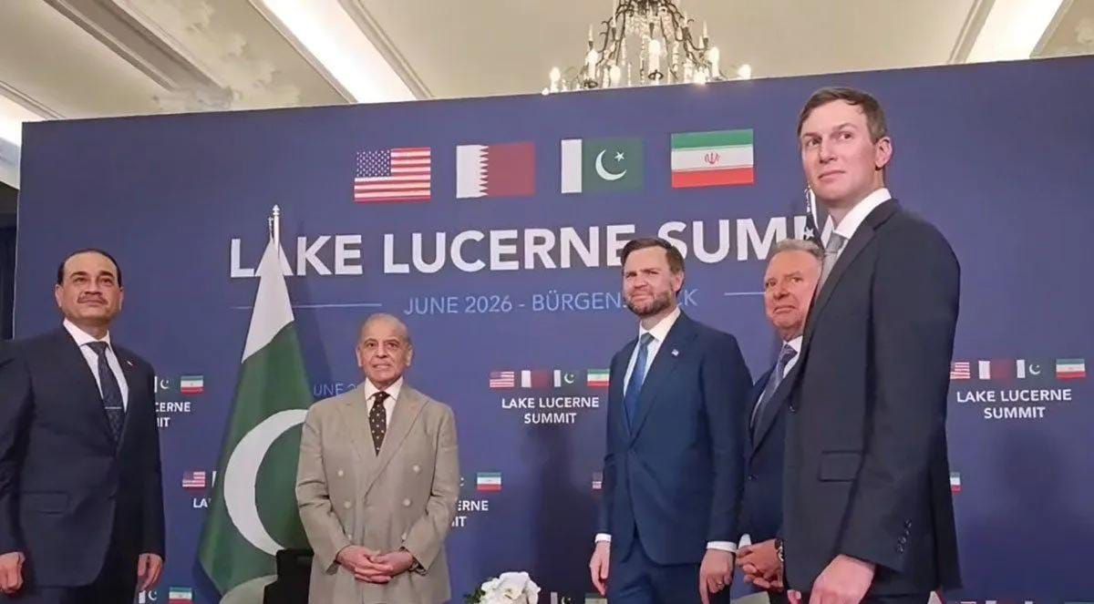 Arsip - Perdana Menteri Pakistan Shehbaz Sharif (dua kiri) bersama Kepala Staf Angkatan Darat Pakistan Marsekal Lapangan Syed Asim Munir (kiri), Wakil Presiden Amerika Serikat J.D. Vance (dua kanan), Utusan Khusus AS Steve Witkoff (kanan), dan anggot <b>(Antara)</b>