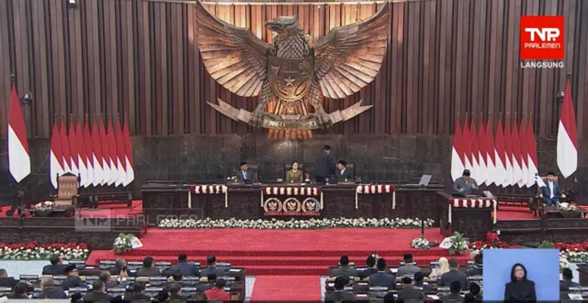 Presiden Prabowo Subianto Saat Pidato Kenegaraanndi Sidang Tahunan MPR 2026 <b>(Istimewa)</b>