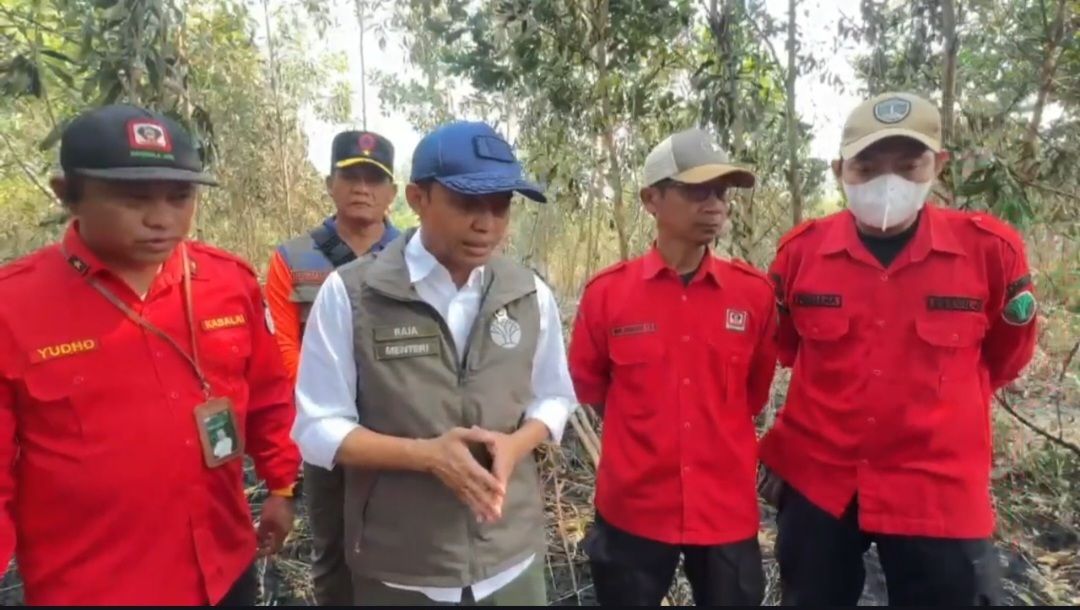 Menhut Raja Juli tinjau kebakaran di Kalimantan <b>(Dok: ntvnews)</b>