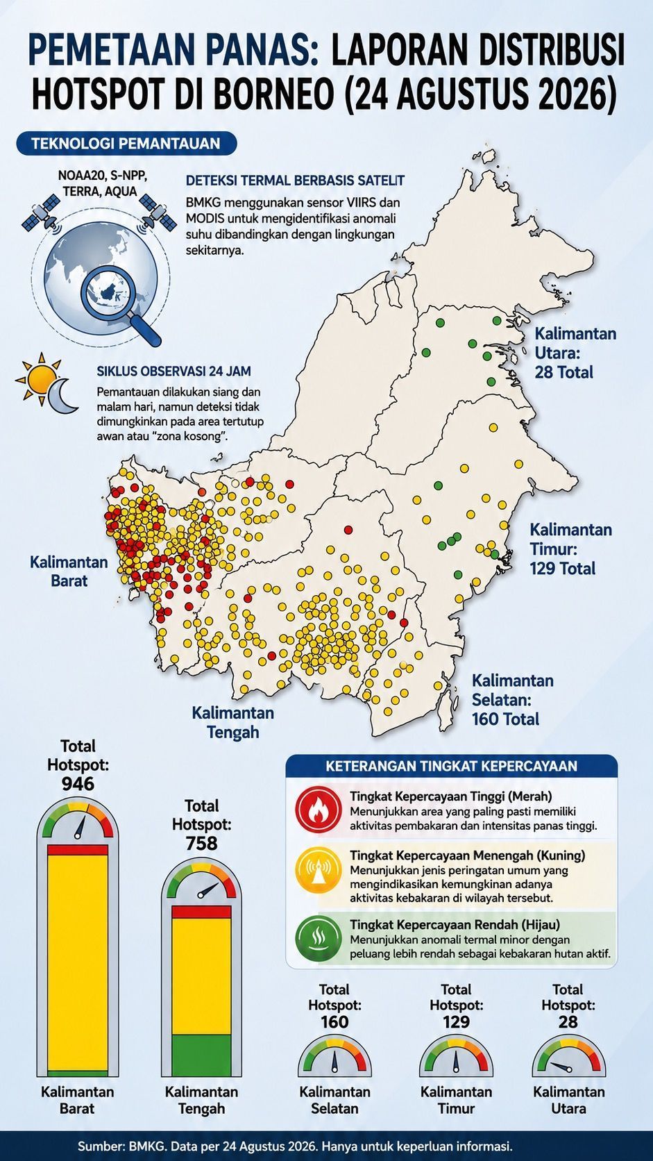 Infografik: Pemetaan Panas: Laporan Distribusi Hotspot di Kalimantan <b>(Gemini)</b>