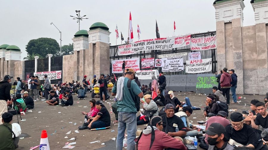 Situasi depan DPR RI pagi ini jelang demo 27 Agustus 2026 <b>(Ntvnews.id/Adiansyah)</b>