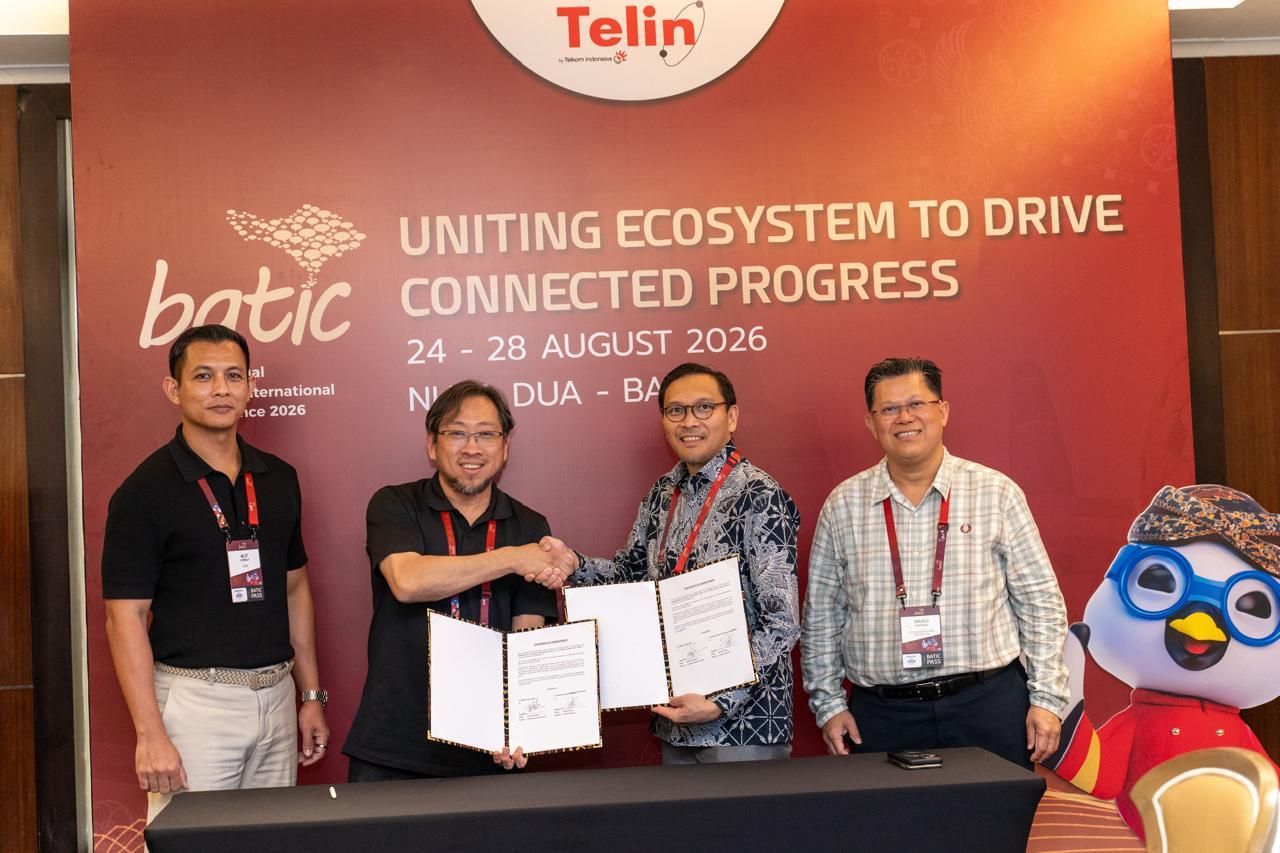 Telin dan SM+ menandatangani MoU dalam rangkaian BATIC 2026 untuk memperluas peluang bisnis infrastruktur digital global melalui integrasi kapabilitas data center colocation SM+ dan jaringan konektivitas global Telin, termasuk solusi TNEX. <b>(Telin)</b>