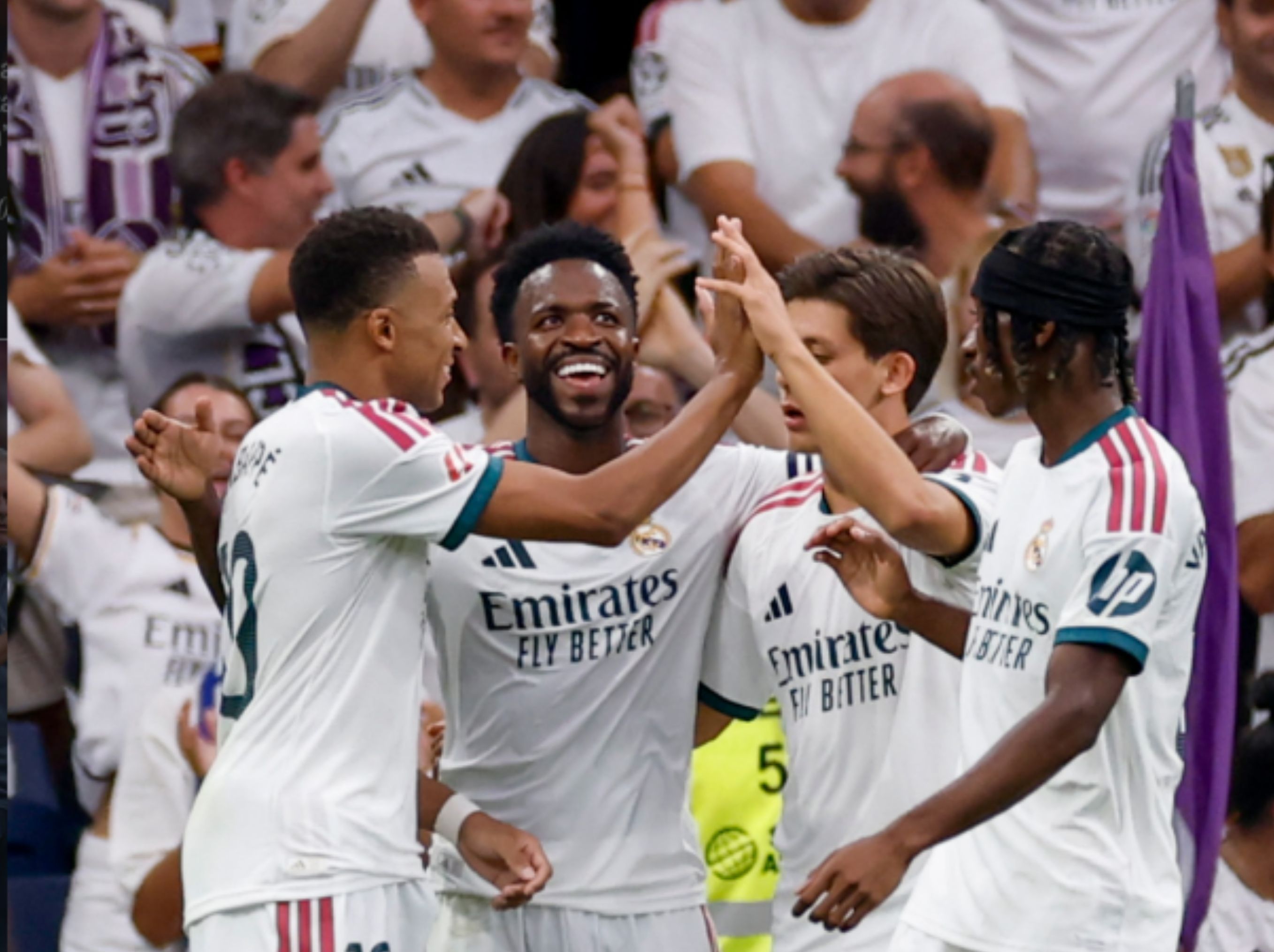 Real Madrid memuncaki klasemen sementara Liga Spanyol 2026/27 setelah menang telak 4-0 atas Malaga pada jornada ketiga di Santiago Bernabeu pada Minggu (30/8). <b>(IG REAL MADRID)</b>