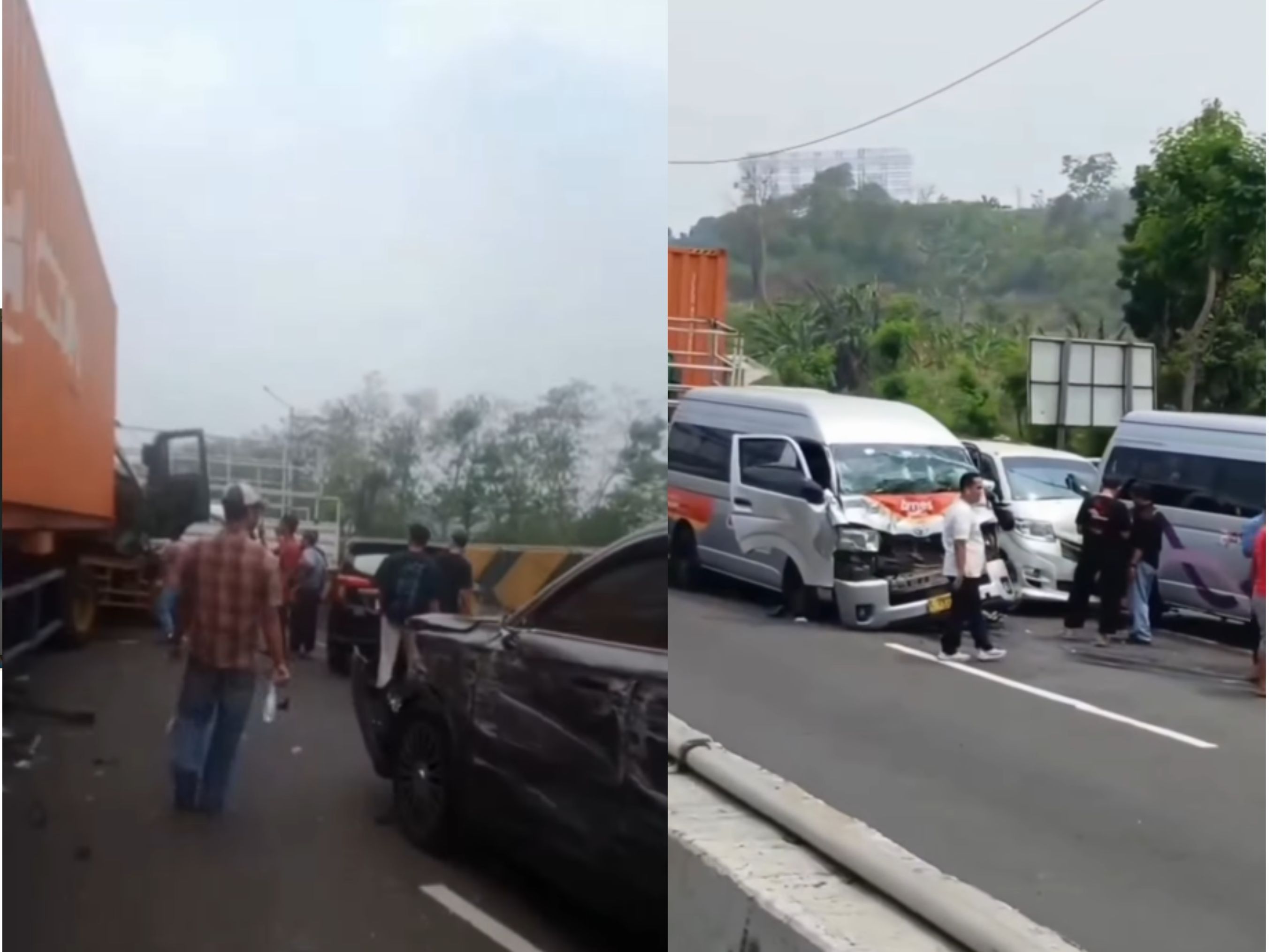 Terjadi kecelakaan beruntun di KM 91+800 Tol Cipularang arah Jakarta pada Rabu (7/10/2026) sekitar pukul 12.52 WIB. Lokasi kejadiannya tepatnya masuk ke wilayah Kabupaten Purwakarta. <b>(jabartalks)</b>