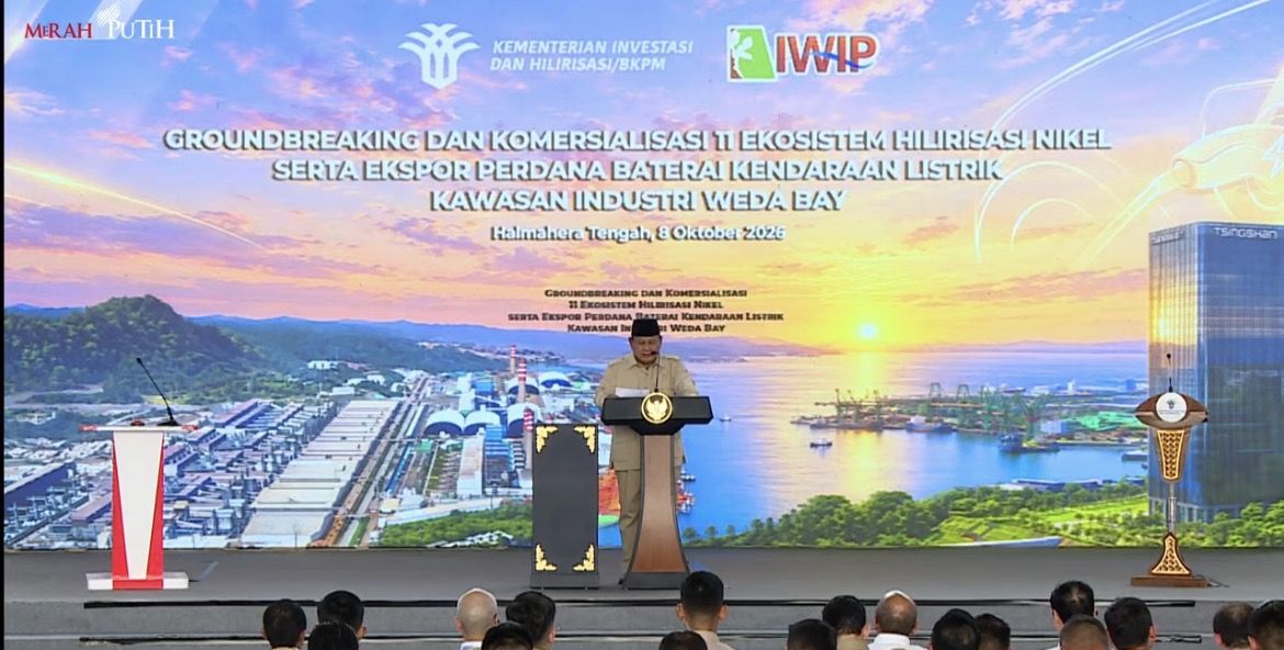 Prabowo Subianto di Groundbreking Hilirisasi Nikel <b>(Istimewa)</b>