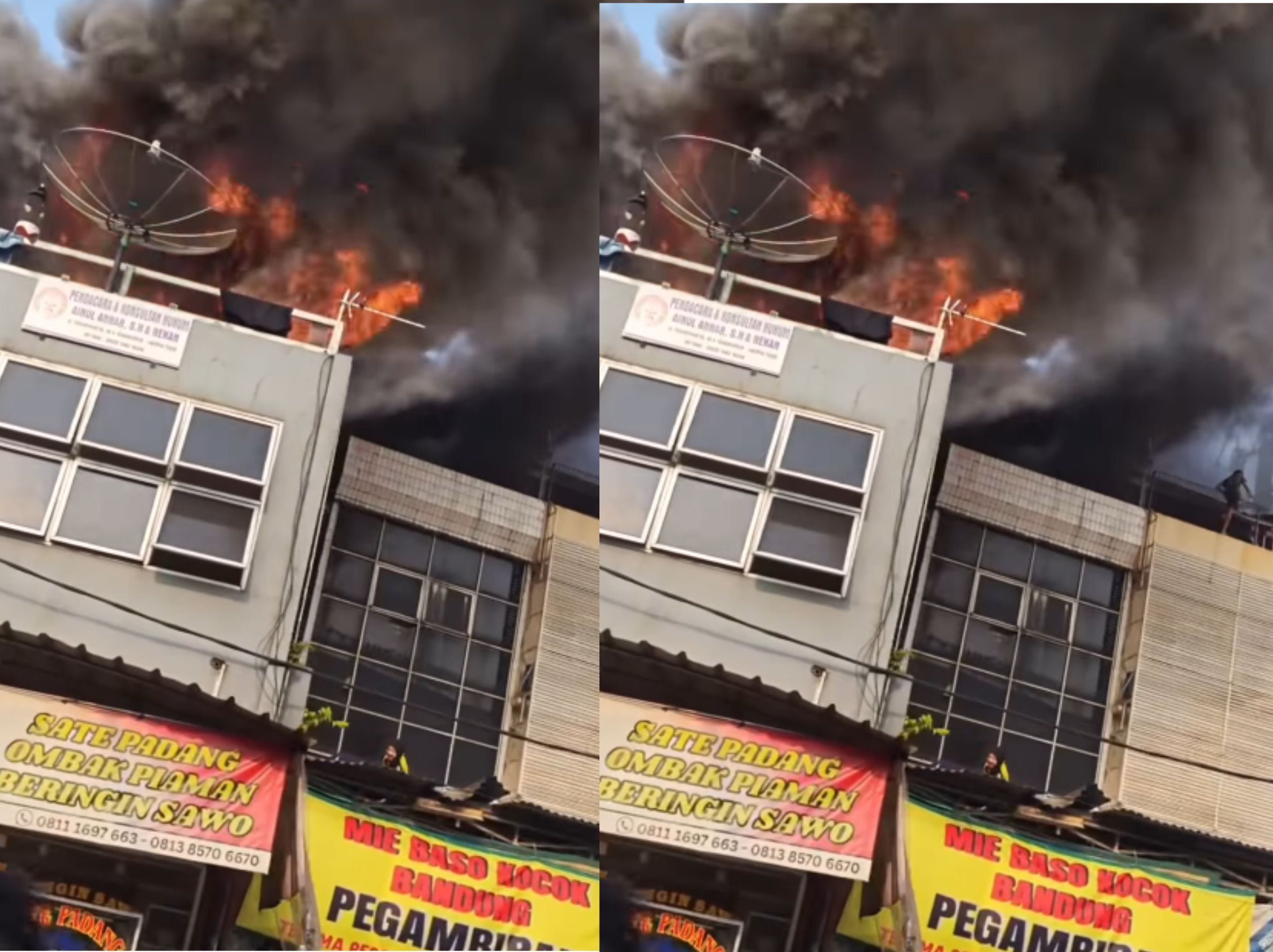 Kebakaran terjadi di sebuah rumah makan Padang yang berlokasi di Jalan Pegambiran, Rawamangun, Kecamatan Pulogadung, Jakarta Timur, Jumat (9/10/2026). <b>(jabodetabek terkini)</b>