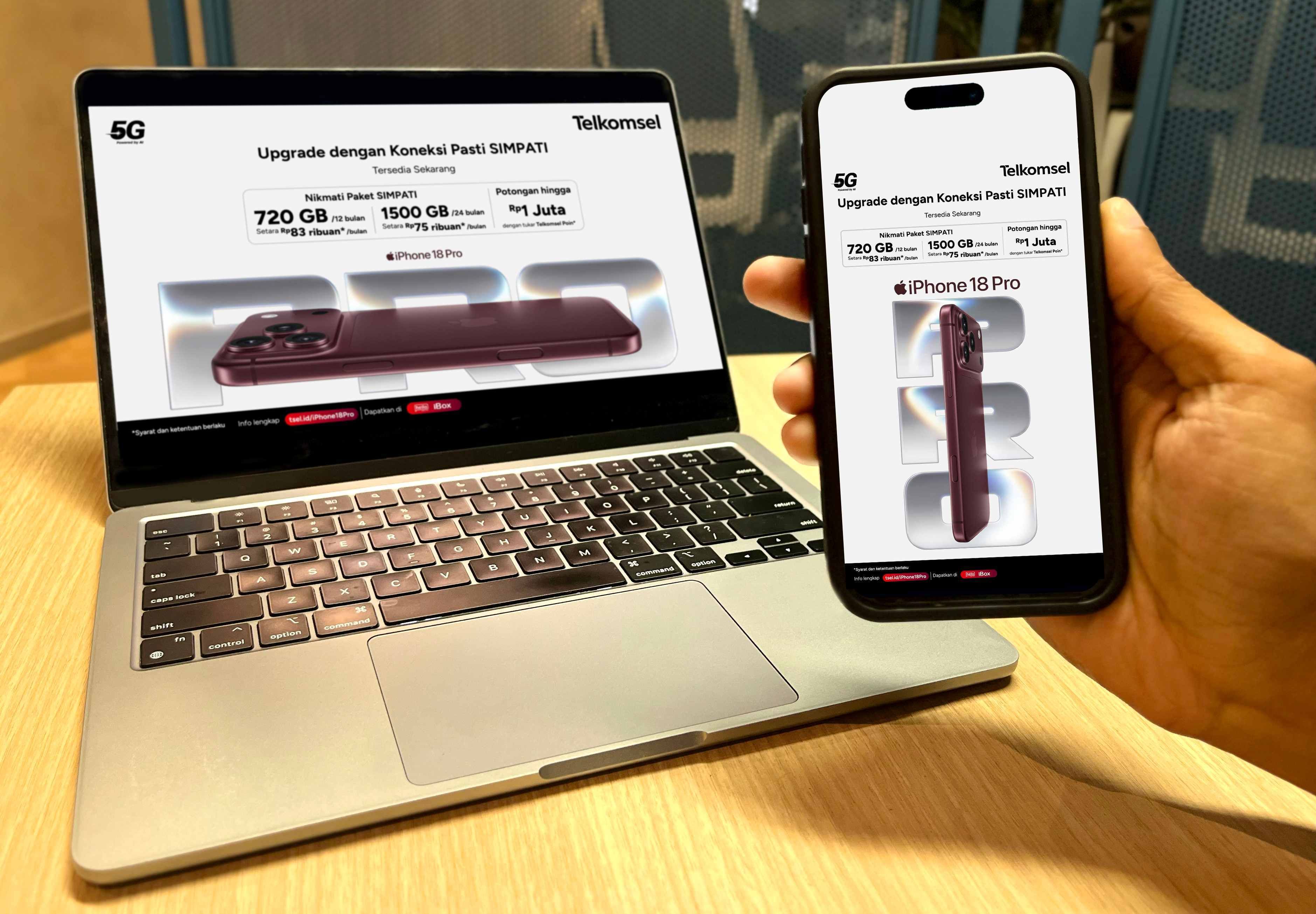  Telkomsel menghadirkan pilihan bundling Halo dan SIMPATI untuk iPhone 18 Pro dan iPhone 18 Pro Max yang kini tersedia di Indonesia, dengan berbagai manfaat tambahan sesuai kebut