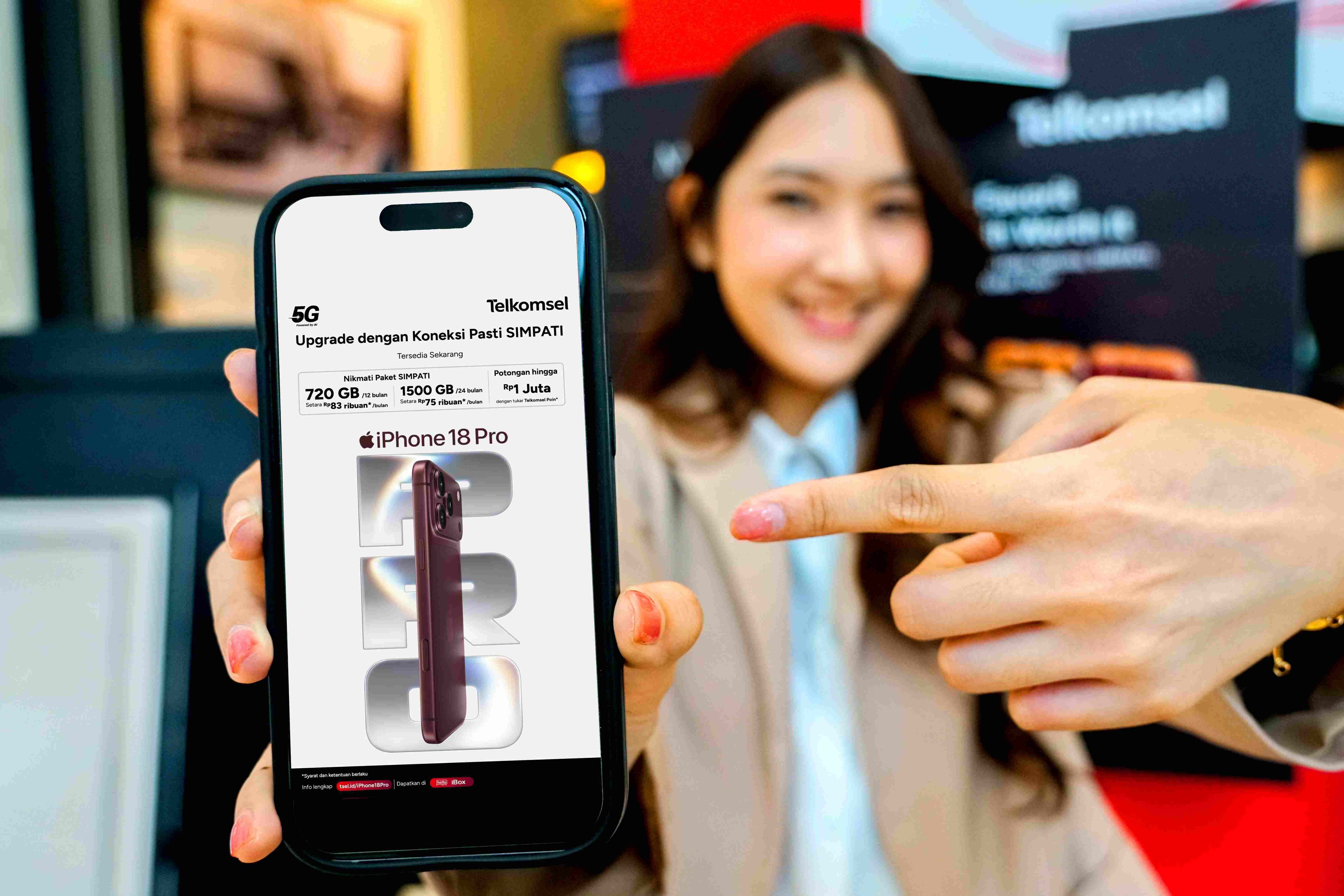 Telkomsel menghadirkan pilihan bundling Halo dan SIMPATI untuk iPhone 18 Pro dan iPhone 18 Pro Max yang kini tersedia di Indonesia, dengan berbagai manfaat tambahan sesuai kebut