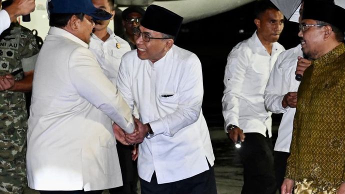 Presiden Prabowo tiba di Jawa Timur  pada Sabtu, 7 Februari 2026 jelang Mujahadah Kubro Satu Abad NU