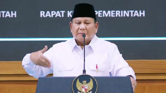 Tangkapan layar - Presiden Prabowo Subianto menyampaikan taklimat pada rapat kerja pemerintah anggota Kabinet Merah Putih di Istana Kepresidenan, Jakarta, Rabu (8/4/2026). ANTARA/Youtube Sekretariat Presiden/aa. (ANTARA/YouTube Sekretariat Presiden)