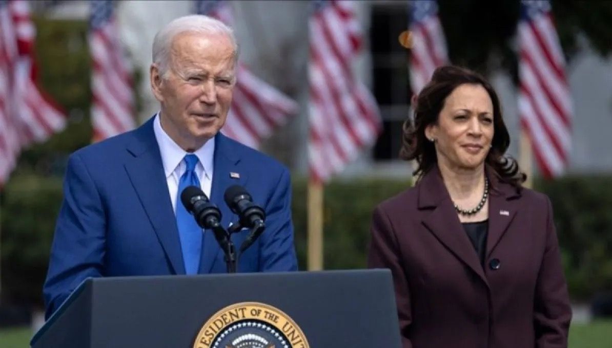 Presiden Amerika Serikat  Joe Biden dan Wakil Presiden Kamala Harris bertemu para negosiator AS terkait gencatan senjata Gaza dan kesepakatan pembebasan sandera di Gedung Putih, Senin (2/9/2024). <b>(Antara)</b>