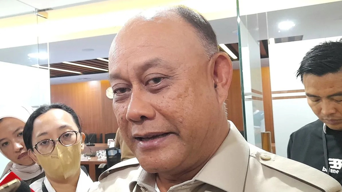 Kepala BGN Dadan Hindayana ditemui usai rapat koordinasi bersama Menteri Koordinator Bidang Pangan Zulkifli Hasan di Jakarta, Kamis (2/4/2026). ANTARA/Lintang Budiyanti Prameswari