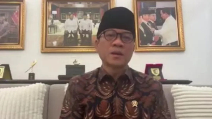 Tangkapan layar Menteri Desa dan Pembangunan Daerah Tertinggal (Mendes PDT) Yandri Susanto memberi sambutan secara daring dalam Kick Off Desa BRILiaN 2026 yang digelar secara hibrida di Universitas Jenderal Soedirman (Unsoed) Purwokerto, Kabupaten Banyumas, Jawa Tengah, Kamis 7 Mei 2026. ANTARA/Sumarwoto