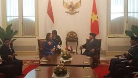 Presiden Prabowo Subianto mengucapkan terima kasih kepada Wakil Presiden Vietnam Vo Thi Anh Xuan atas kesediaannya meluangkan waktu menghadiri pelantikan dirinya sebagai Presiden RI di Jakarta, Minggu (20/10).