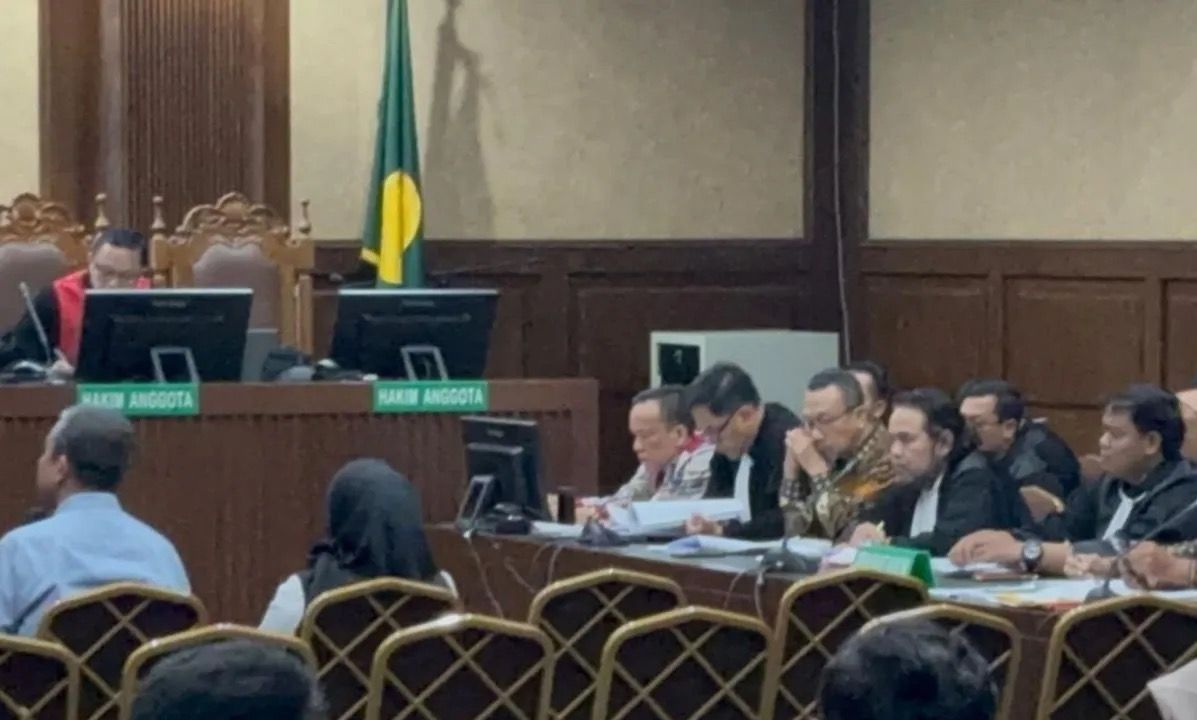 Pegawai Pemerintah dengan Perjanjian Kerja (PPPK) Biro Umum Sekjen Kemenaker Dayoena Ivon Muriono dalam sidang di Pengadilan Tipikor pada PN Jakpus. <b>(Antara)</b>