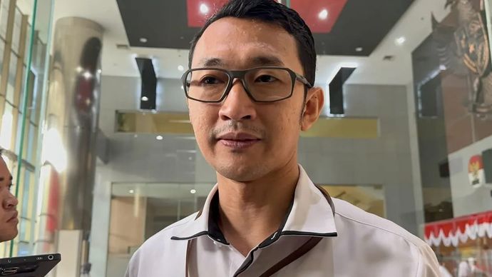 Juru Bicara Komisi Pemberantasan Korupsi Budi Prasetyo saat memberikan keterangan di Gedung Merah Putih KPK, Jakarta, Senin 25 Agustus 2025. ANTARA/Rio Feisal