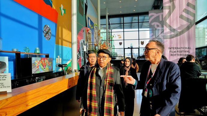 Menteri Kebudayaan Fadli Zon di ajang Festival Film Rotterdam 2026 di Rotterdam, Belanda.