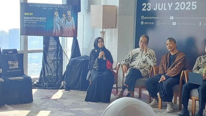 Deputi Bidang Kreativitas Budaya dan Desain Kementerian Ekonomi Kreatif Yuke Sri Rahayu dalam acara Kick Off Indonesia International Modest Fashion Festival (In2Motionfest) 2025 di Jakarta, Senin, 2 Juli 2025