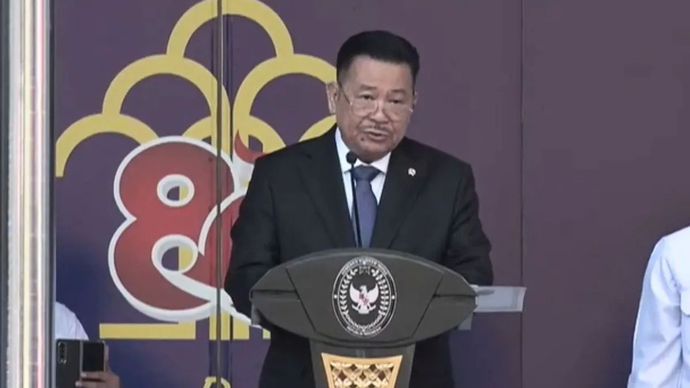 Tangkapan layar - Wamenko Kumham Imipas Otto Hasibuan saat memimpin apel bersama di Jakarta, Senin, 15 September 2025.