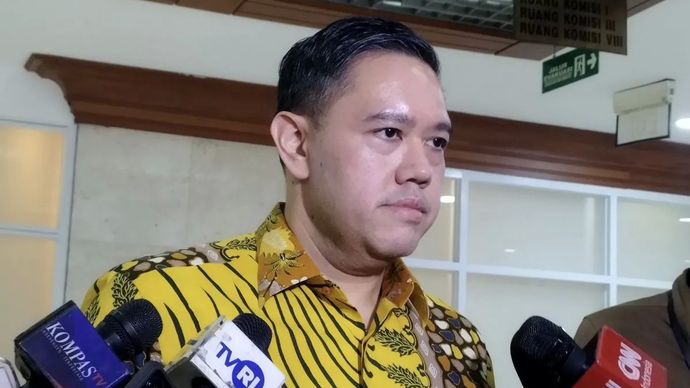 Wakil Ketua Komisi I DPR RI Dave Laksono di kompleks parlemen, Jakarta, Senin, 8 September 2025.