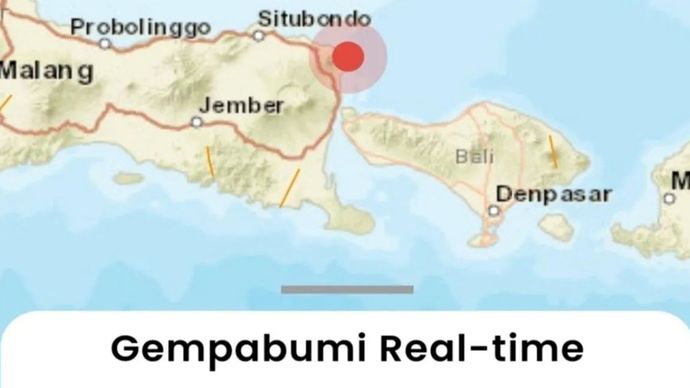 Tangkapan layar - Gempa bumi terjadi di Laut Bali yang terasa di sejumlah wilayah di Jawa Timur dan Bali, Kamis, 25 September 2025.