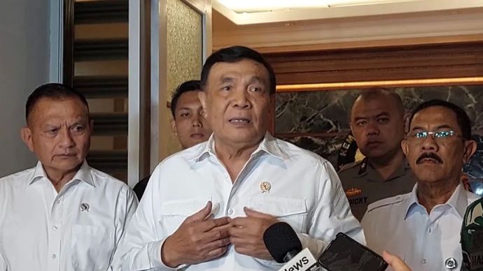 Menko Polkam Djamari Chaniago di kantor Kemenko Polkam, Jakarta Pusat, Rabu, 17 September 2025.