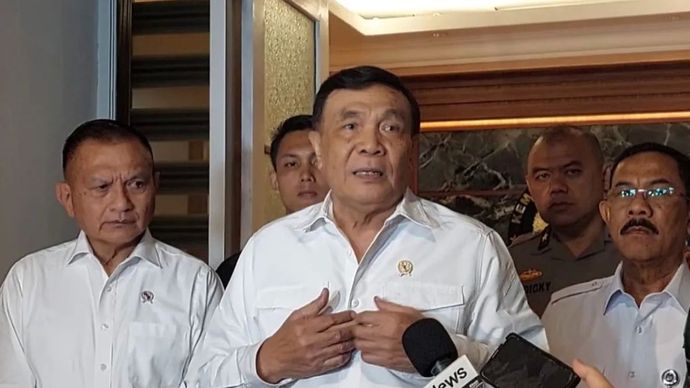 Menko Polkam Djamari Chaniago di kantor Kemenko Polkam, Jakarta Pusat, Rabu, 17 September 2025.