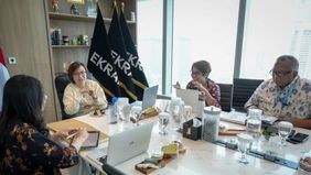 Wakil Menteri Ekonomi Kreatif Irene Umar menerima audiensi platform penulisan digital Tinlit.com di Jakarta.