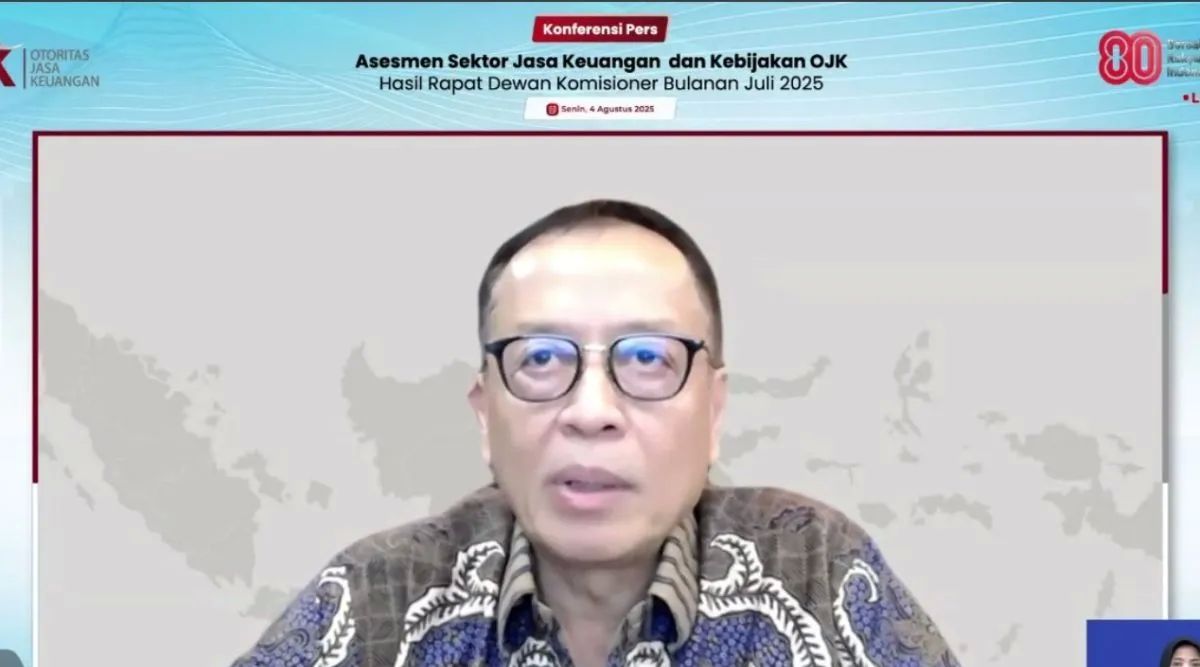 Kepala Eksekutif Pengawas Perbankan OJK Dian Ediana Rae dalam konferensi pers Hasil Rapat Dewan Komisioner OJK di Jakarta, Senin, 4 Agustus 2025. <b>(ANTARA)</b>
