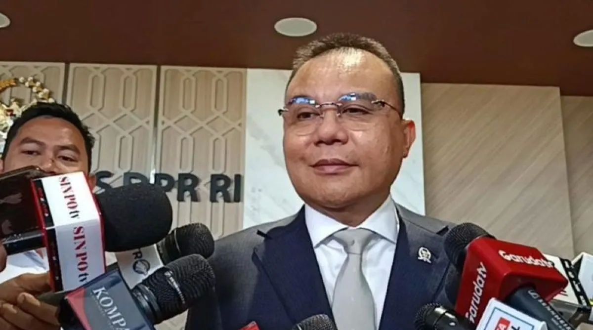 Wakil Ketua DPR RI Sufmi Dasco Ahmad saat memberi keterangan pers di kompleks parlemen, Jakarta, Selasa, 26 Agustus 2025. <b>(ANTARA)</b>