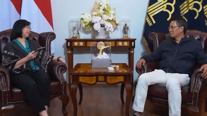 Tangkapan layar - Menteri Hukum (Menkum) Supratman Andi Agtas (kanan) dalam Podcast What's Up Kemenkum yang ditayangkan secara daring di Jakarta, Kamis, 7 Agustus 2025.
