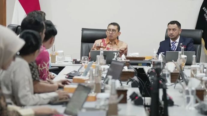 Menteri Kebudayaan saat melakukan pertemuan dengen penyelenggara Jakarta World Cinema di Jakarta.