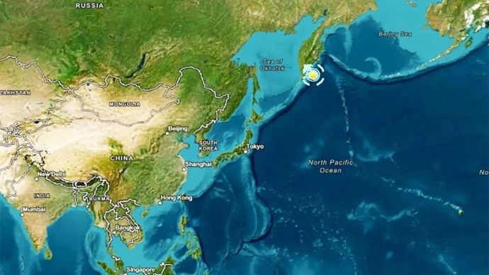 Gempa bumi tektonik berkekuatan magnitudo 8,7 mengguncang pesisir timur Kamchatka, Rusia, Rabu, 30 Juli 2025.