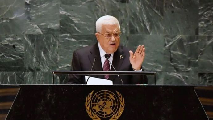 Presiden Palestina Mahmoud Abbas saat Debat Umum Sesi ke-79 Majelis Umum Perserikatan Bangsa-Bangsa (PBB) 