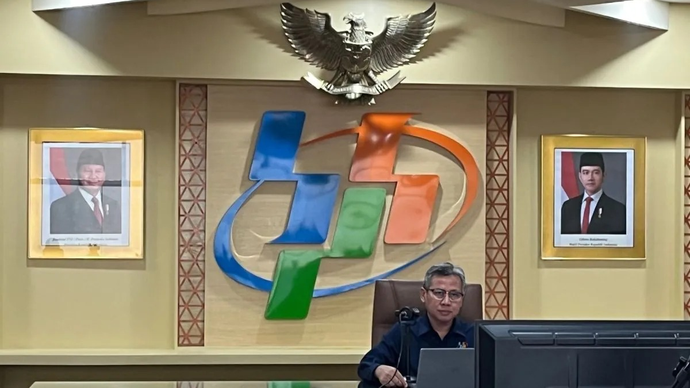 Deputi Bidang Statistik Distribusi dan Jasa BPS Ateng Hartono dalam konferensi pers rilis berita resmi BPS di Jakarta, Senin 2 Februari 2026 .(ANTARA/AMuzdaffar Fauzan)