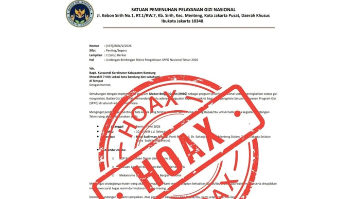 Undangan Bimtek SPPG yang mengatasnamakan BGN beredar di masyarakat. BGN menegaskan surat tersebut merupakan penipuan dan bukan undangan resmi, masyarakat diminta untuk hati-hati dan tidak menghiraukan informasi dalam surat tersebut. ANTARA/HO-BGN.