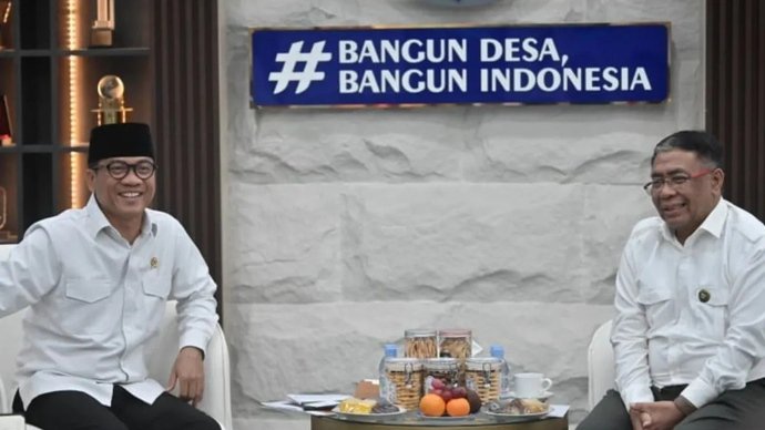 Menteri Desa dan Pembangunan Daerah Tertinggal (Mendes PDT) Yandri Susanto bertemu Ketua Baznas Sodik Mudjahid beserta jajaran di Kantor Kementerian Desa dan Pembangunan Daerah Tertinggal (Kemendes PDT), Jakarta, Senin (6/4/2026). ANTARA/HO-Humas Kemendes PDT